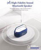 COLSUR 6-in-1 Bluetooth Speaker Alarm Clock with 15W Wireless Charger, FM Radio, Adjustable LED Night Light, 2500mAh Battery, Snooze Function – for Bedroom, Home, Office