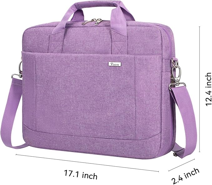 Voova Laptop Bag Case 15 15.6 16 Inch, Computer Sleeve Messenger Bag with Shoulder Strap Expandable Waterproof Business Briefcase for Men Women to Work Travel School, Fit 14-16 Inch Laptop, Lavender