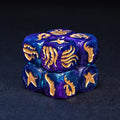 Cthulhu Tentacle Dice Set – 10 x D6 (16mm) Eldritch Horror Dice | Golden Elder Sign | Lovecraftian Resin Dice for DND, Warhammer, Call of Cthulhu & TTRPG