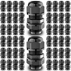 QILIPSU 50pcs M16L Long Thread Cable Gland Waterproof IP68 Nylon Strain Relief Cord Grip Cable Pass Through Wire Connector