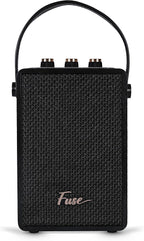 Fuse Andle Vintage Retro Bluetooth Speaker with Vegan Leather Handle | Portable Speaker with Smartphone Connection | USB & AUX Input | Stylish Black Wood Exterior