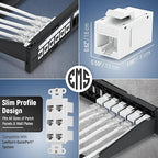 Everest 48-Pack Cat6 RJ45 Keystone Coupler - Female to Female - Cat 6 Couplers - Ethernet Cable Extender