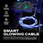 Statik 360 Pro Magnetic Charging Cable - Type C Charger Fast Charging 3 in 1 USB C to USB C Cable, Micro USB & iProduct Tips, USB A Adapter, Fits All Devices - 100W Fast Charger, GloBright 6FT/2M