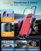 VANMASS [Pro Version] Universal Car Phone Mount [Super Suction Cup] Dashboard Phone Holder, Handsfree Windshield Dash Vent Phone Holder Car, Compatible for iPhone 16 15 14 13 Samsung LG & Truck,Red