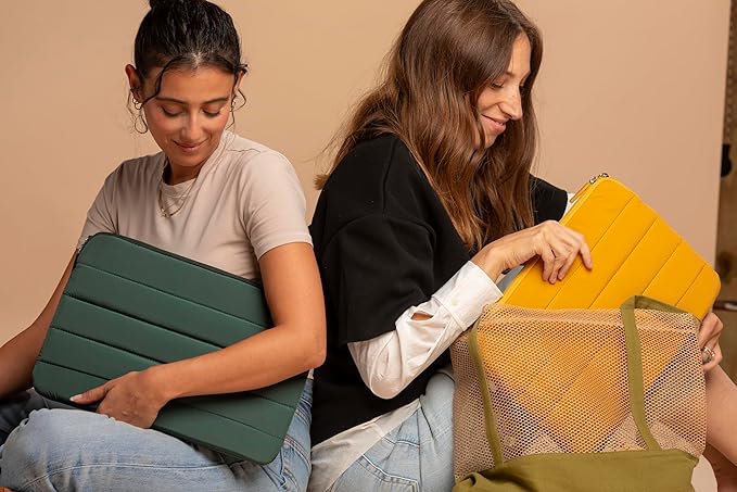 ANECDOTE Laptop Case 15-16 Inch – A Perfect Laptop Sleeve - Compatible with MacBook Air/Pro 15 inch M3 M2 M1 Chip Pro Max 2023-2021 – Fits Well, Made of 100% Nylon with Aesthetic Design (Marigold)