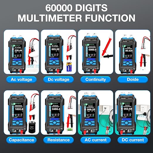 11 In 1 Network Cable Tester with 60000 Digit Multimeter 7 Wavelengths OPM 10Km/10mW VFL 600M Measurable Length 100 Records Tool Kit for CAT5 CAT6 Telephone Ethernet RJ11 RJ45 PoE Wire Tracer NCV,Blue