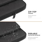 MoKo 12.9 Inch Tablet Sleeve Bag Carrying Case with Pockets Fits 13 Inch New iPad Pro M4 & Air M2 2024, iPad Pro 12.9 M2&M1, Surface Laptop Go 12.4", Galaxy Tab S8+/S9+ 12.4", Black & Gray