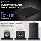 Starfavor Subwoofer Isolation Pad for 12-15 inches Subwoofers,22"x18"x2.1" Isolation Platform Acoustic Riser Pad,Audio Acoustic Noise Isolation Platform Pads for Studio Monitor,Subwoofer,Loud Speakers