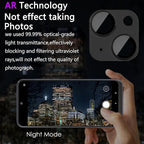 2 Pack Camera Lens Protector for iPhone 14 / iPhone 14 Plus,[Not Easy to Breakn ] AR Tempered Glass Strong Adsorption Metal Camera Cover Screen- black