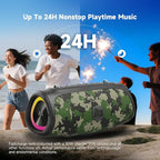 Portable Bluetooth Speaker 60W RMS,90W Peak Loud Subwoofer Wireless Stereo with HD Sound,8H Playtime IPX7 Waterproof for Party cmaping Beach (CAMO-60W RMS/90W Peak)