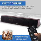 ZVOX Dialogue Clarifying Sound Bar - Patented Hearing Technology, AccuVoice TV Sound Bar with 12 Levels of Voice Boost, 17" Home Theater TV Speakers, Ideal for Smart TVs - AV157 Black