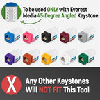 Everest easyJACK - 45° Angled Speed Termination Keystone Tool Set - with 20-Pack of RJ45 Cat6 Keystone Jacks in White (Slim Profile Design) - Time Saver Network Punch Down Tool Cat6