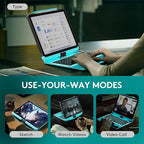 GUSGU Transparent Case with Wireless Keyboard only for 2024 iPad Pro 13-in.(M4), 7 Colors Backlight, Trackpad, 360°Rotating Stand for iPad Pro 13, Tech Style
