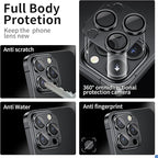Camera Lens Protector for iPhone 14 Pro/iPhone 14 Pro Max, Alloy Metal Camera Cover with Tempered Glass Screen Protector Accessories,Purple and Black