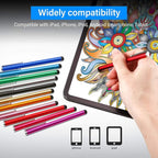 Outus 100 Pieces Stylus Pen Slim Touch Screen Stylus Universal Capacitive Digital Pen Compatible with iPad, iPhone, Samsung, Tablet, Most Devices with Capacitive Touch Screen, 10 Colors