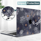 TWOLSKOO Compatible with M4 MacBook Air 15 inch Case 2025-2023 Released Model M4 A3241 M3 A3114 M2 A2941, Plastic Hard Shell & Screen Protector & Keyboard Cover & Trackpad Film, Wild Flower