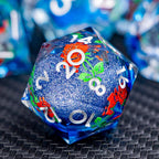 ARUOHHA Liquid Core DND Dice Set, Vampire Sharp Edged Dragons Dice Compatible with D&D RPG Role Playing Games, Resin Blood Red Polyhedral Dungeons D and D Dice with Gift Box D20 D12 D10 D8 D6 D4