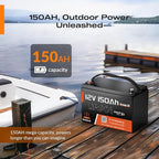 12V 150Ah LiFePO4 Lithium Battery BCI Group31 Bluetooth 2Pack,Built-in 110A BMS, Deep Cycle Battery for Solar, RV, Marine, Off-Grid Applications - 15000+ Life Cycles, Safe & Lightweight