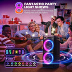 W-KING Large Bluetooth Speaker, 240W Peak Loud Boom Box 2×5.25" Subwoofers & 115dB Deep Bass, IPX6 Waterproof, Wireless Speakers, 24H, For Outdoor Party, Mic&Guitar Input, RGB Lights,Echo, EQ, TF, AUX
