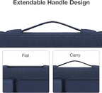 MOSISO 360 Protective Laptop Case 13 inch, Laptop Sleeve Compatible with MacBook Air 13 inch M4 M3 M2 M1 2025-2018 / Pro 13 M2 M1 2025-2016, Side Open Bag with 2 Raised&1 Flapover Pockets, Navy Blue
