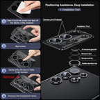 WSKEN for Samsung Galaxy S24 Ultra Camera Lens Protector, Ultra Thin Scratch Resistant 9H Tempered Glass with Aluminum Metal Circle Camera Screen Protector Cover Accessories, Clear