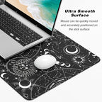 Extended Gaming Mouse Pad, XXL Large Desk Pad 30 x 14 Inch, Big Computer Keyboard Mousepad, Waterproof Mouse Mat with Stitched Edges and Non-Slip Base for Women Office Gaming, Sun Moon