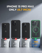 Miracase Magnetic for iPhone 15 Pro Max Case 6.7'' [Compatible with MagSafe] Full-Body Phone case with Built-in Glass Screen Protector& Camera Protector,Drop Proof 15 Pro Max Cover,Magnetic Green
