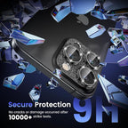 Tensea for iPhone 16 Pro/iPhone 16 Pro Max/iPhone 15 Pro/iPhone 15 Pro Max Camera Lens Protector, Metal Aluminum Alloy Tempered Glass Cover Camera Screen Protector Accessories, Case Friendly