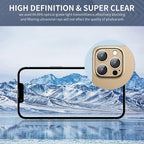 Camera Lens Protector for iPhone 14 Pro/iPhone 14 Pro Max, Alloy Metal Camera Cover with Tempered Glass Screen Protector Accessories,Case Friendly,Scratch Resistant,Easy to Install -Gold