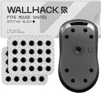 Wallhack PTFE Dot Mouse Skates | Premium Universal Skates for Gaming Mice | Ultra-Smooth Glide on Cloth & Glass Pads | Customize Speed & Control | Fast, Easy to Apply | Black 7mm x 7mm