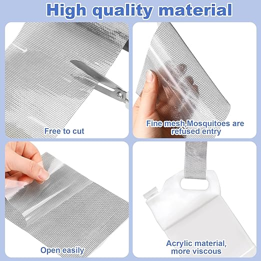 Extra Wide 10 inch x 20 ft Window Screen Tape Mesh Repair Strong Adhesive Waterproof Fiberglass Screen Repair Kit Patch for Window Door Tears Holes(Black)