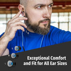 Symphonized NRG 3.0 Wired Earbuds with Microphone, Wooden Phone & Laptop Headphones, 90% Noise Cancelling Corded Earphones with 3.5mm Jack (Blue)