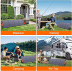 N-Type 16BB 200W Portable Solar Panel for EF/Jackery/Bluetti/Anker Power Station 20V Foldable Solar Panel 25% High Efficiency IP68 Waterproof for Outdoor Trip RV Camping Blackout Off Grid