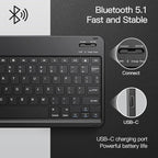 JETech Keyboard Case for iPad 10.2-Inch (2021/2020/2019 Model, 9th/8th/7th Generation) with Pencil Holder, Magnetic Detachable Bluetooth Wireless Keyboard, Soft TPU Back Stand Cover (Black)