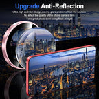 for Samsung Galaxy S25 Camera Lens Protector, Individual Metal Ring Tempered Glass Lens Cover, [Strong Adsorption] Scratch Resistant Ultra-Thin HD Clear Lens Cover, 1 Set-Pink Ring