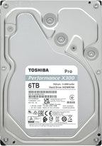 Toshiba X300 PRO 6TB High Workload Performance for Creative Professionals 3.5-Inch Internal Hard Drive – Up to 300 TB/Year Workload Rate CMR SATA 6 GB/s 7200 RPM 512 MB Cache - HDWR760XZSTB