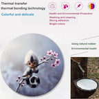 Mouse pad Cute Animal, Non-Slip Computer Mousepad with Monkey and Flower Design, Rubber Mouse mat for Home and Office