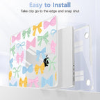 for MacBook Pro 16 inch Case 2021 2022 2023 2024 Release A3186 A3403 M4 A2991 M3 A2780 M2 A2485 M1 Pro/Max, Hard Shell Case with Screen Protector & Keyboard Cover, Colorful Bow