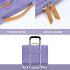 MOSISO 360 Protective Laptop Shoulder Bag,15-15.6 inch Computer Bags Compatible with MacBook Pro 16 inch, HP, Dell, Lenovo, Asus Notebook,Side Open Messenger Bag with 4 Zipper Pockets, Purple