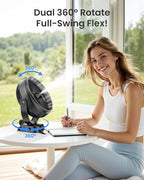 Koonie 10000mAh Battery Operated Misting Fan with Clip, Portable 8'' Mist Fan for Desk with Max. 48 Hours Runtime, 3Speeds, 2 Spray Modes, 200ML Tank for Golf Cart Home Office Travel Camping Stroller