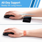 i-Rocks Memory Foam Mouse Wrist Rest - Pain-Reducing Wrist Rest for Mouse - Non-Slip Rubber Base Wrist Rest - Cooling Mouse Wrist Support for Long Hours of Work, Studying, Gaming (Black)
