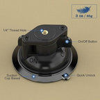 Suction Cup Mount, Windshield Suction Mount Bracket, Single Suction Base with 1/4" Female Threaded for Magic Arm Gopro Adapter
