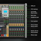 Professional Audio Mixer, 24 Channel Sound Board Mixing Console, Dual DSP Reverb, Dual 7-Band EQ, 48V Phantom Power, 4 Group Stereo Output Input, Mixer for Church