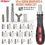 Hi-Spec 101pc Multi Bits Screwdriver & Ratcheting Handle Tool Set Kit. Complete 1/4” Hex Screwdriving with Tamper Proof Security Driver Bits