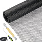 Screen Repair Kit Easy DIY Project 36" x 90" Fiberglass Screen Mesh with Rolling Tool and Screen Retainer Spline Screen Replacement kit for Windows Sliding Doors and Patio Screens (36" x 90", Black)