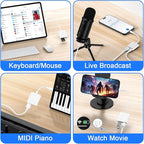 USB C to USB Camera Adapter with Charging Port for Samsung Galaxy A17 A16 5G A15 A54 A35 A56 S25 Ultra S24 FE, iPhone 16 15, USB 3.0 Female OTG Cable Adapter for Card Reader,Flash Drive,MIDI Keyboard