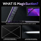 Privacy Screen for MacBook Air 13 Inch (2018-2021, M1) & MacBook Pro 13 In (2016-2022, M1, M2), MagicSuction™ Removable Anti Spy Black Protector, Glare Blue Light Filter for Mac Laptop Computer
