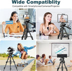 JOILCAN Mini Tripod for Camera, 25" Tabletop Camera Tripod, Portable Travel Tripod w/Phone & Tablet Holder, Lightweight Aluminum Tripods for DSLR Phone Spotting Scope