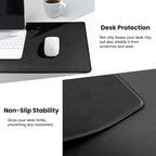 ALOANES Black Waterproof Desk Mat, Large Mouse Pad with Extended Mouse Mat, with Anti Slip Base, Stitched Edge, Grain Jacquard Surface, Perfect for Gamer, Office & Home, 3XL 15.74''x35.43''x0.12''