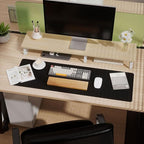 Aothia Leather Desk Pad Protector - Large Mouse Pad, Office Desk Mat, Non-Slip PU Leather Desk Blotter, Laptop Desk Pad, Waterproof Desk Writing Pad for Office and Home (Black, 38" x 13.7")